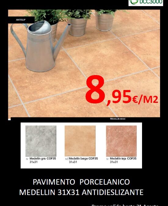 Últimos días de la promoción de pavimento porcelánico Medellín 31×31 ¡Consúltanos!
