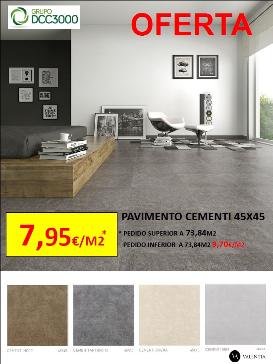 OFERTA!! PAVIMENTO CEMENTI 45X45